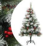 vidaXL Pom Craciun artificial cu balamale, conuri, fructe rosii 120 cm GartenMobel Dekor (357710)
