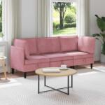 vidaXL Set de mobilier pentru living cu perna 3 pcs Roz Catifea GartenMobel Dekor (3413743)