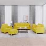 vidaXL Set de canapele cu perne, 4 piese, galben deschis, textil GartenMobel Dekor (3202083) Canapea