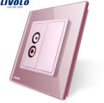 LIVOLO Priza simpla audio Livolo cu rama din sticla SmartElectro IntelligentHouse (VL-C791AD-17)