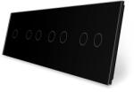 LIVOLO Panou intrerupator simplu + dublu + dublu + dublu cu touch LIVOLO din sticla SmartElectro IntelligentHouse (VL-P701/02/02/02-8B)