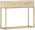 vidaXL Masa consola, auriu, 90 x 30 x 75 cm, lemn masiv de mango GartenMobel Dekor (286505) Comoda