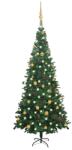 vidaXL Brad de Craciun pre-iluminat cu set globuri, verde, 240 cm, L GartenMobel Dekor (3077491)