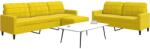 vidaXL Set de canapele cu perne, 3 piese, galben, catifea GartenMobel Dekor (3278487) Canapea