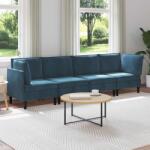 vidaXL Set de mobilier pentru living cu perna 4 pcs albastru Catifea GartenMobel Dekor (3413769)