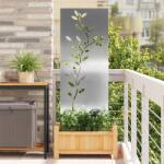 vidaXL Panou Decorativ de Gradina Argintiu 50 x 140 cm Otel inoxidabil GartenMobel Dekor (876326)