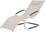 vidaXL Sezlong cu perna, crem, aluminiu si textilena GartenMobel Dekor (47778)