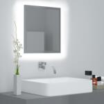vidaXL Oglinda de baie cu LED, gri extralucios, 40x8, 5x37 cm, acril GartenMobel Dekor (804915)