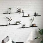 vidaXL Raft pentru carti 4 pcs Negru 100 x 10 x 1, 5 cm Lemn compozit GartenMobel Dekor (875065) Biblioteca