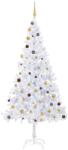 vidaXL Brad de Craciun pre-iluminat cu set globuri, 210 cm, 910 ramuri GartenMobel Dekor (3077495)