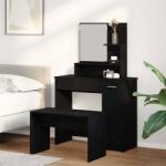 vidaXL Set de Dressing cu sertar 2 pcs Stejar Negru Lemn compozit GartenMobel Dekor (3333076)