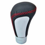  Ornament pentru schimbatorul de viteze negru cu cusatura rosie, cu adaptoare (Cod 66034) (TCT-2140)