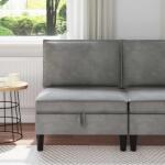 vidaXL Sofa cu Depozitare Gri deschis Catifea GartenMobel Dekor (42027105) Canapea