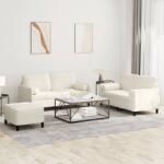 vidaXL Set de canapele cu perne, 3 piese, crem, catifea GartenMobel Dekor (3202012) Canapea