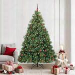 vidaXL Brad de Craciun artificial cu 300 LED Verde 210 cm PE si PVC GartenMobel Dekor (3397796)