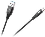 Rebel Cablu USB-A la USB-C Rebel 1 m, nylon împletit, negru (RB-6001-100-B)