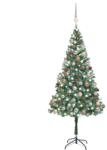 vidaXL Brad Craciun artificial pre-iluminat globuri/conuri pin 180 cm GartenMobel Dekor (3077614)