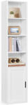 VASAGLE Biblioteca ingusta VASAGLE cu 6 niveluri, dulap si rafturi reglabile, alba (EZ-LBC401W01) Biblioteca