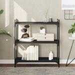 vidaXL Biblioteca cu 3 niveluri, negru, 80x30x86 cm, lemn prelucrat GartenMobel Dekor (837667) Biblioteca