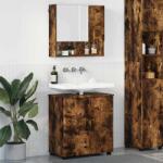vidaXL Set de mobilier pentru baie Pe perete 2 pcs Stejar fumuriu GartenMobel Dekor (3392938)