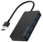 Techstar Hub USB cu 4 porturi Techstar® HUBA0402, 4 x USB 3.0, Transfer date de mare viteza 5Gbps, Negru (SKU2991)