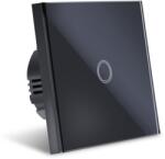 Techstar Intrerupator Touch Techstar®, Sticla Securizata, Design Modern, Iluminare LED, 1 Faza, Negru (SKU1619)
