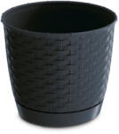 Rattan Art hatású kaspó/ Antracit (DRLO190/S433) (DRLO190-S433)