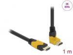 Delock Високоскоростен HDMI кабел с прав конектор - конектор 90, извит нагоре 48 Gbps