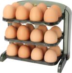 Belle Vous Suport organizator oua pentru frigider, Belle Vous, 24 de oua, 3 niveluri, 23 x 11 x 20, 5 cm, din plastic, fara BPA, Verde (5061014883367)
