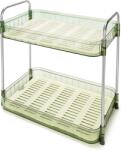 Belle Vous Organizator universal, Belle Vous, 2 niveluri, antiderapant, 38 x 23 x 12 cm, potrivit pentru bucatarie, baie, cosmetica, din plastic, Verde (5061014883176)