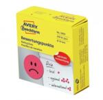 AVERY 3859 Szomorú arc 19mm öntapadó 250db-os piros címke (3859) - officedepot