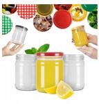 Bimberek 8 db 450 ml-es üvegkészlet fedővel, lekvárhoz, mézhez, savanyúságokhoz, többszínű (ZES001095)