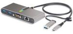 StarTech 2-Port USB-C Hub with Ethernet and RS-232, Attached USB-C to USB-A Dongle, 100W PD Pass-Through, 2x USB-A 5Gbps, Gigabit Ethernet, RS232 Serial (FTDI) (5G2A1SGBB-USB-C-HUB) (5G2A1SGBB-USB-C-HUB)