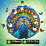 EscapeWelt Pfau Színes puzzle 200 db Állatok (EW29)