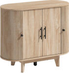 HOMCOM Bufet living, mobilier de depozitare oval cu 4 uși și rafturi reglabile, 90 x 40 x 76 cm, stejar | Aosom Romania (83B-821V00AK) Bufet