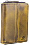 Greenburry Portofel dama piele naturala galben 8 x 10 cm, Destressed, Greenburry