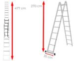 Ztrust scara multifunctionala cu 2 segmente 2 x 10 trepte | 4, 77 m | Aluminiu (TL210)