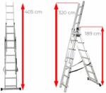 Ztrust scara multifunctionala cu 3 segmente 3 x 7 trepte | 4, 05 m | Aluminiu (TL307)