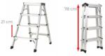Ztrust scara dubla 2 x 4 trepte | 0, 75 m | Aluminiu (HL1204)