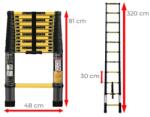 Ztrust scara telescopica 11 trepte | 3, 2 m | Aluminiu (TTL1032Y)