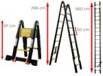 Ztrust scara telescopica cu doua tronsoane 2 x 9 trepte | 5, 6 m | Aluminiu (TAL3056Y)