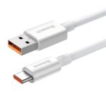 Baseus Superior Series adatkábel, töltőkábel, fehér (100W, 5A, 1m, USB-A to USB-C, P10320102214-01)