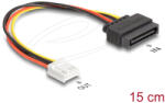Delock SATA захранващ кабел 15 pin male - 1 бр. Флопи 4 пина гайка 15 см