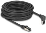 Delock Cablu de rețea RJ45 Cat. 8.1 S/FTP 90 grade îndoire în sus / drept 10 m negru