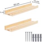 Springos fali polc 60 x 15 cm 2 db (WF0018)