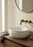 Coloana Lavoar ceramic rotund - alb lucios, exterior reliefat modern (5902025113466)