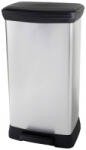 Keter Deco bin metalics Szemeteskuka 46 l (Sz x Ma x Mé) 407 x 749 x 307 mm Ezüst, Fekete 1 db (254620) (254620)