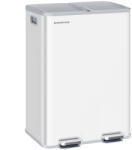 Brius Cos de gunoi 2x30L, cu 2 compartimente, capac soft-close si galeti interioare, otel, alb mat (EZ-LTB741W02) Cos de gunoi