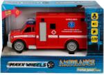 Sunman Masina de ambulanta cu lumini si sunete Maxx Wheels, 1: 20, Rosu