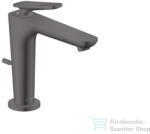 Hansgrohe AXOR CITTERIO C 125 hidegindításos mosdó csaptelep négyszög metszéses fogantyúval, automata leeresztővel, szálcsiszolt fekete króm 49031340 (49031340)